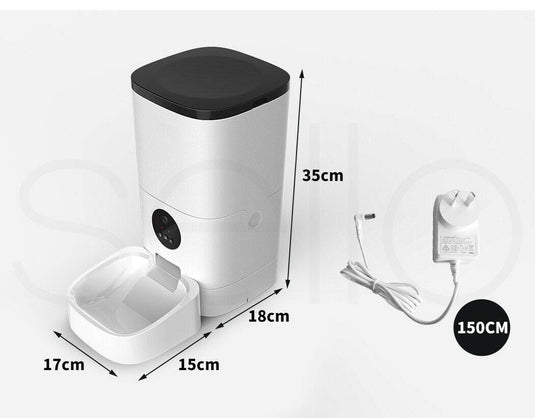 6L Large Pet Cat Dog Smart Automatic Auto Feeder Food Dispenser With HD Camera With APP Control - Polar Tech Australia