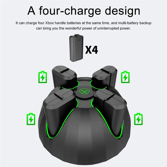 Xbox Game Controller Battery Charging Base with 4 1100mAh Batteries - Game Gear Hub