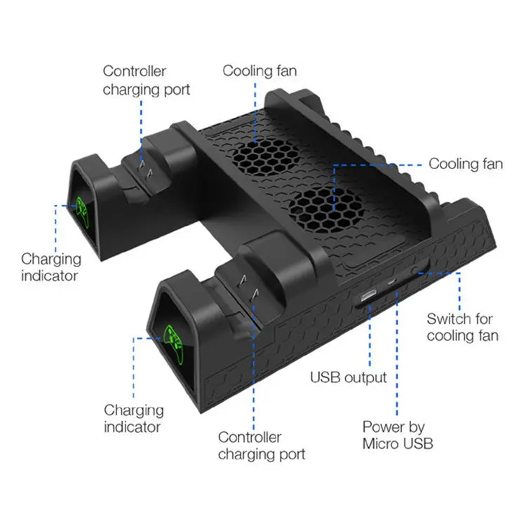 Load image into Gallery viewer, Xbox One X / S Cooling Stand with Dual Controller Charging Dock - Game Gear Hub
