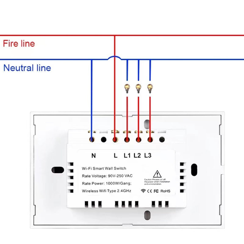 Cargue la imagen en el visor de la galería, [TUYA Smart Home] TUYA WiFi Smart Touch Switch Home Light Fan Remote Control 1/2/3/4/5/6 Gang Wall Switch Panel - Polar Tech Australia
