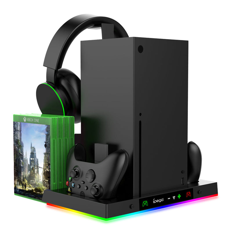 Load image into Gallery viewer, Xbox Series X - All in One Multi Function RGB Light Effect Cooling Fan Base Stand Charging Station - Game Gear Hub
