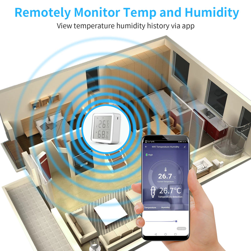 Load image into Gallery viewer, [TUYA Smart Home] WIFI Temperature And Humidity Sensor Indoor Hygrometer Thermometer With LCD Display - Polar Tech Australia
