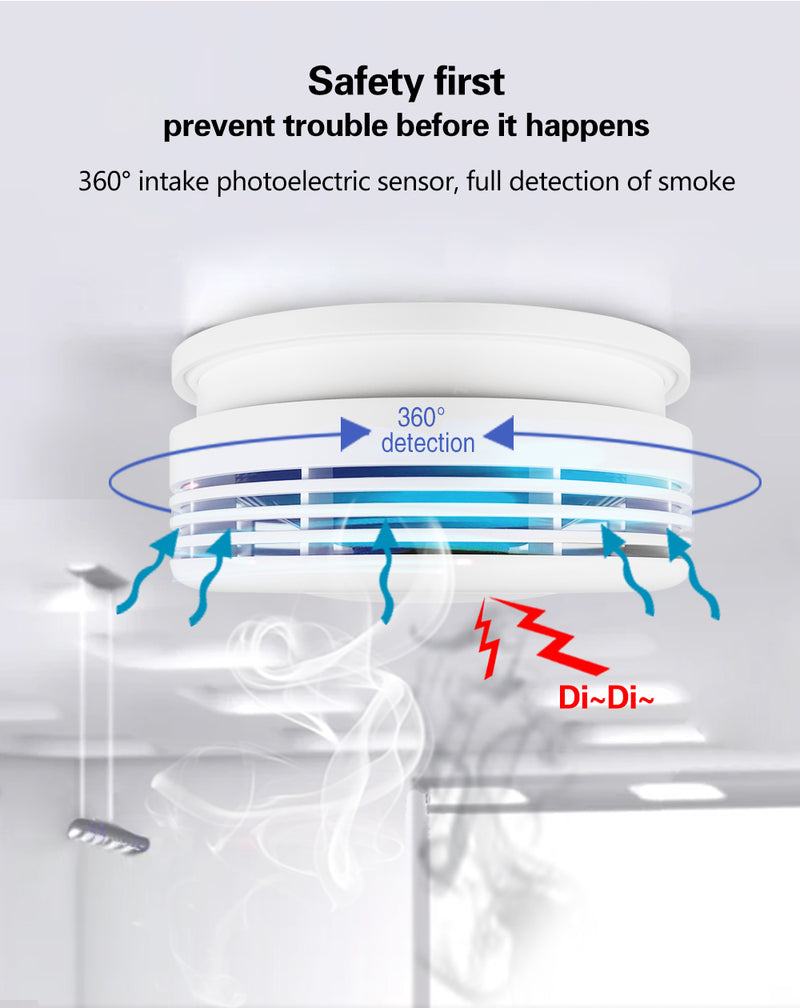 Cargue la imagen en el visor de la galería, [TUYA Smart Home] Battery Powered Wireless WIFI Smoke Detector Smart Home Security - Polar Tech Australia
