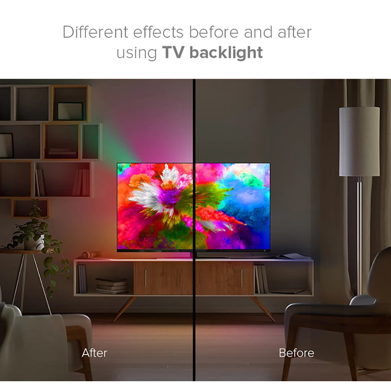 Cargue la imagen en el visor de la galería, [TUYA Smart Home] Ambient TV PC Backlight RGB LED Strip Light Music/Game/Movie Synchronization Support 4K/HDR/TV BOX/Alexa/Google Smart Sync LED Light Set - Polar Tech Australia
