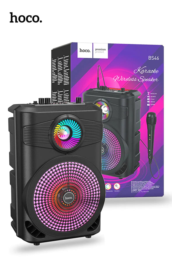 Load image into Gallery viewer, [BS46] HOCO Portable Home Camping Party Karaoke RBG Bluetooth Speaker With Microphone - Polar Tech Australia
