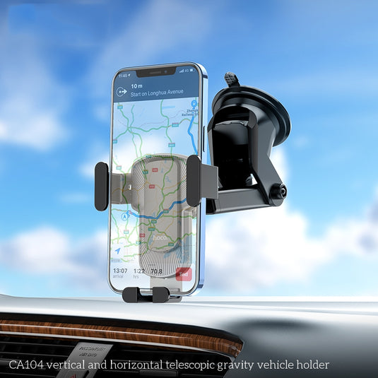 [CA104] HOCO Universal Dashboard & Windscreen Mobile Phone Telescopic Gravity Auto-Lock Holder - Polar Tech Australia