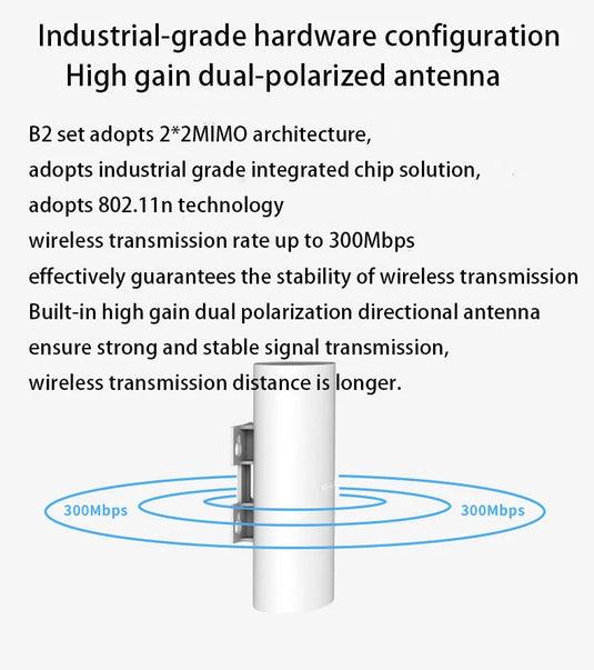 [B2][Support Up to 1KM] Mercury AP Wireless Bridge indoor Wireless Video Transmission Device (CPE) - Polar Tech Australia