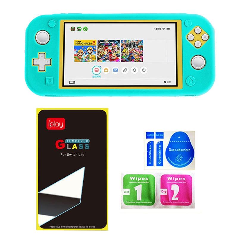 Cargue la imagen en el visor de la galería, Switch Lite Game Host Silicone Full Coverage Protective Case with Screen Protector(Mint Green) - Game Gear Hub
