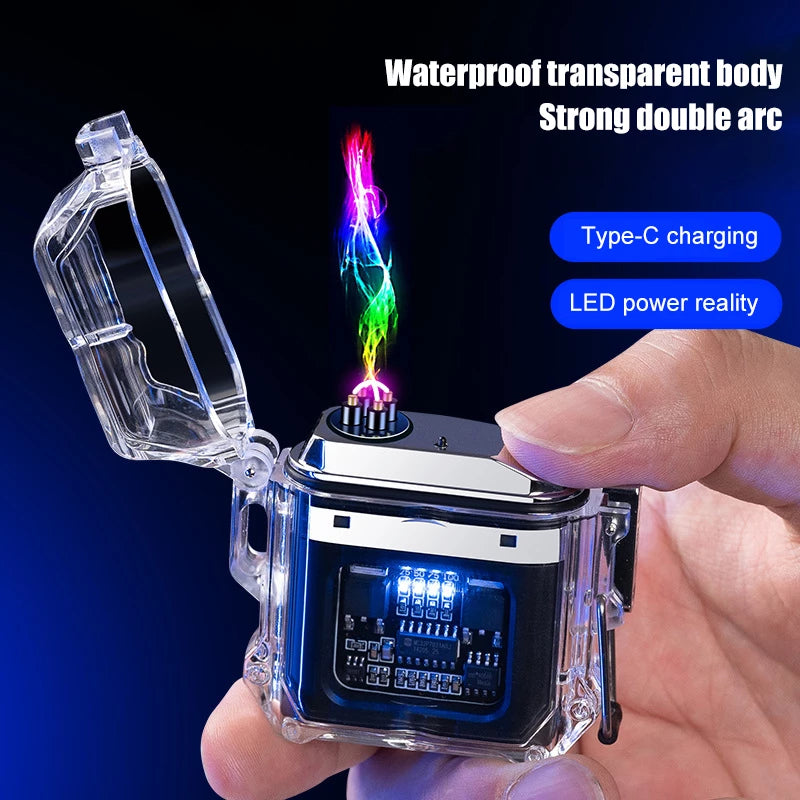 Load image into Gallery viewer, Cyber Punk Style Transparent Super Cool Windproof Waterproof Electric Cigarette Lighter Men Gift - Polar Tech Australia
