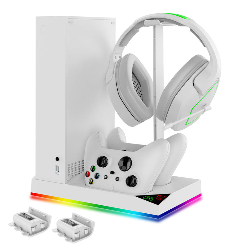 Load image into Gallery viewer, Xbox Series X - All in One Multi Function Cooling Fan RGB Light battery Backup Kit Vertical Charging Stand - Game Gear Hub

