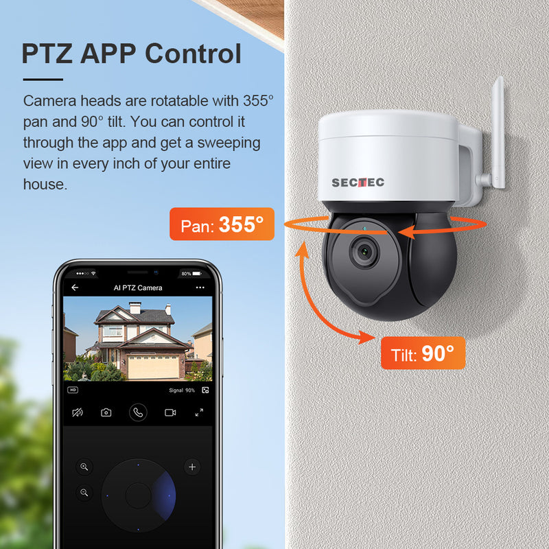 Cargue la imagen en el visor de la galería, [TUYA Smart Home][WIFI Version] Tuya HD 3MP Wireless WIFI Full Color Day &amp; night IP65 Outdoor PTZ Security Camera - Polar Tech Australia
