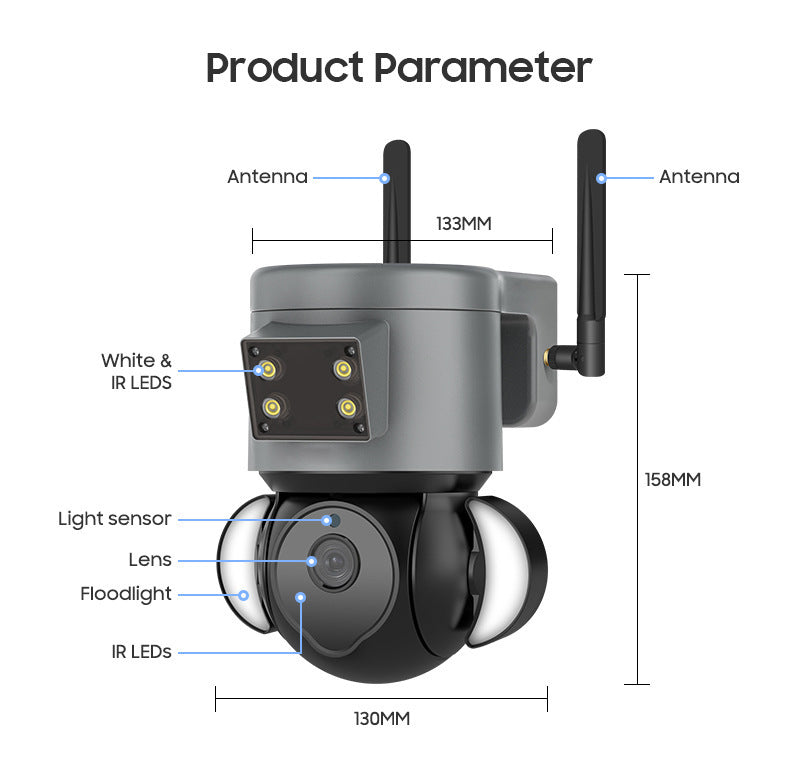 Load image into Gallery viewer, [TUYA Smart Home][4G Version][With Flood Light] Full HD 4MP Wireless WIFI Full Color Day &amp; night IP65 Outdoor PTZ Security Camera - Polar Tech Australia
