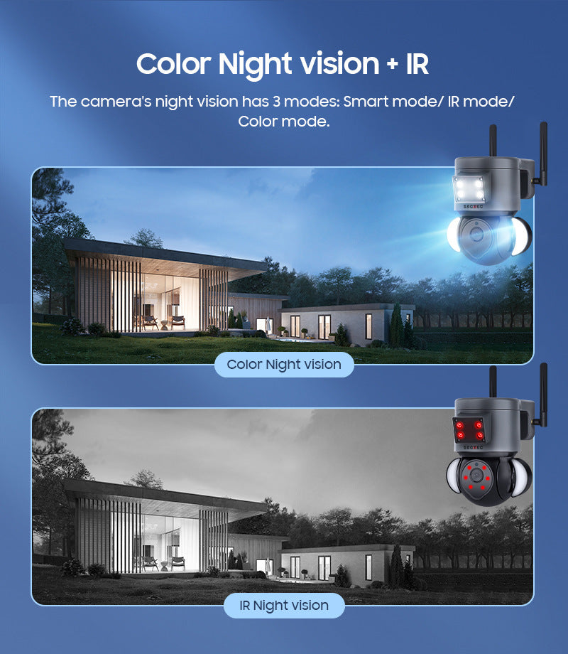 Cargue la imagen en el visor de la galería, [TUYA Smart Home][4G Version][With Flood Light] Full HD 4MP Wireless WIFI Full Color Day &amp; night IP65 Outdoor PTZ Security Camera - Polar Tech Australia
