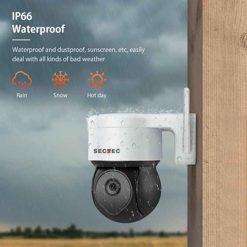 Cargue la imagen en el visor de la galería, [TUYA Smart Home][WIFI Version] Tuya HD 3MP Wireless WIFI Full Color Day &amp; night IP65 Outdoor PTZ Security Camera - Polar Tech Australia
