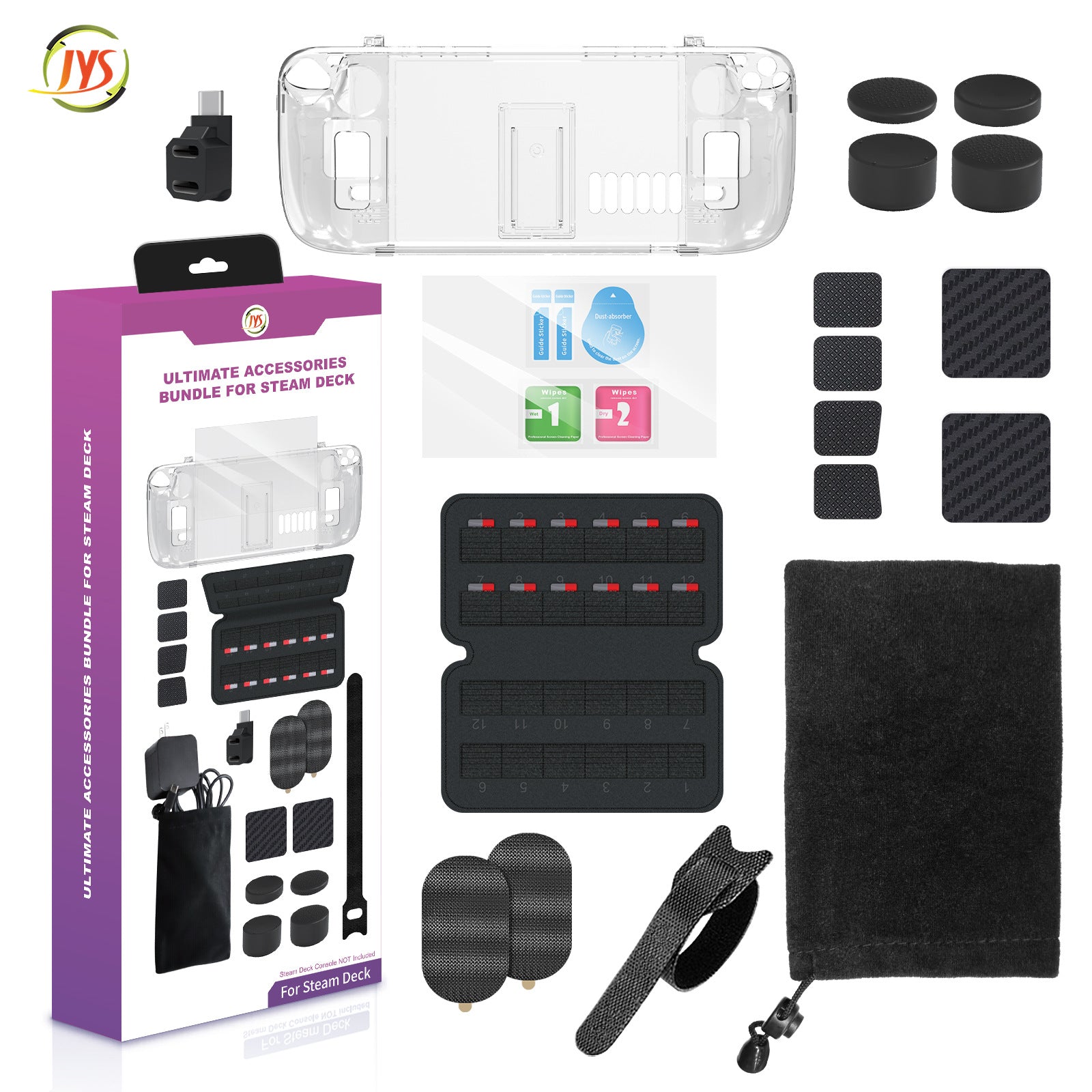 Steam Deck 19 in 1 Essential Kit Protection case Glass Protector ...