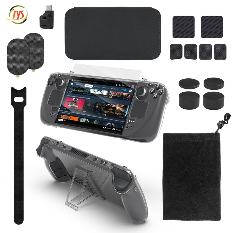 Load image into Gallery viewer, Steam Deck 19 in 1 Essential Kit Protection case Glass Protector &amp; Storage Bag - Game Gear Hub
