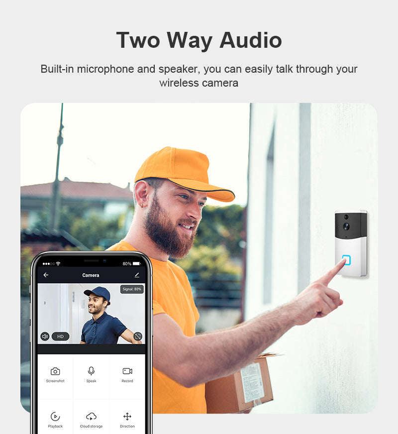 Load image into Gallery viewer, [1080P FHD][With Chime &amp; Battery] Smart Doorbell Camera Wireless Wifi Doorbell Two Way Audio Intercom App Control - Polar Tech Australia
