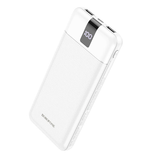 [BJ20][10000mAh] BOROFONE Fast Charging Power Bank Built-in Micro/USB-C/Lighting Cable - White - Polar Tech Australia