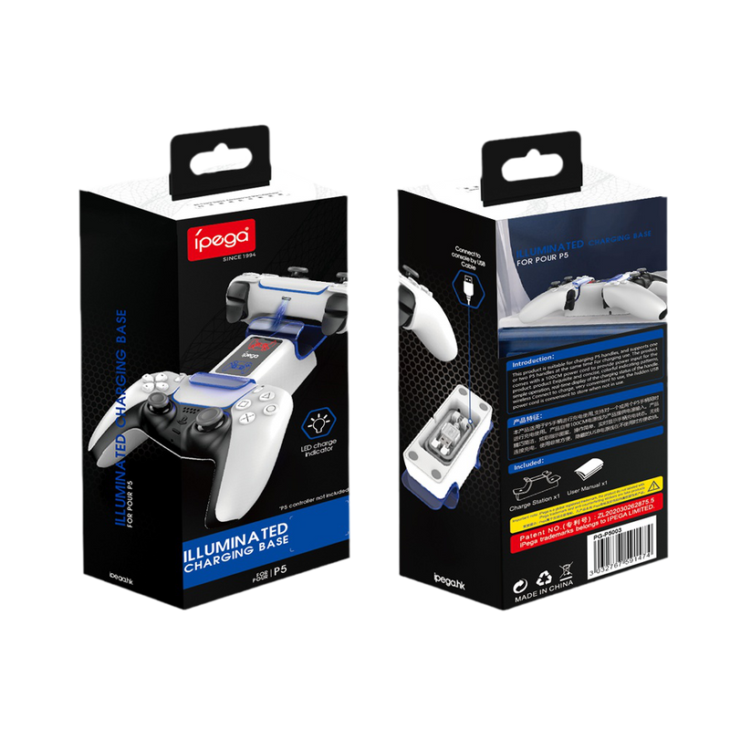 Chargez l&#39;image dans la visionneuse de la galerie, Playstation PS5 DualSense Wireless Game Controller Handle Charging Station Dual Controller Charger Base with LED Light - Polar Tech Australia
