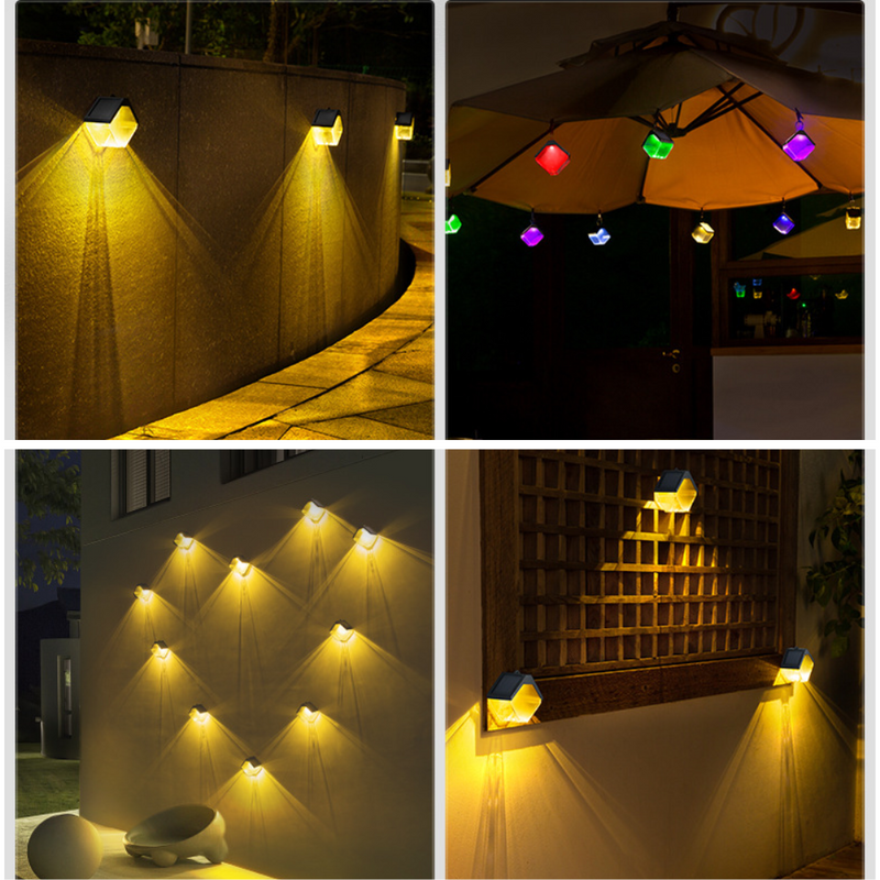 Cargue la imagen en el visor de la galería, Colourful Solar Wall Lights Outdoor 6LED Waterproof Wall Lamp for Balcony Patio Courtyards Fence Lamps Garden Décor Solar Outdoor Wall Light - Polar Tech Australia
