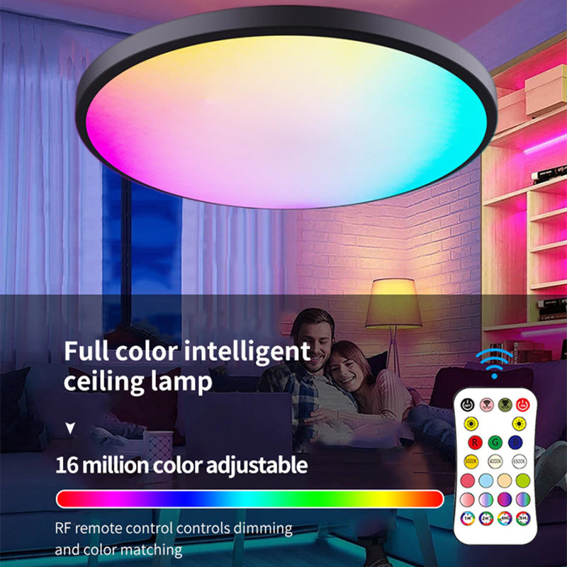 Cargue la imagen en el visor de la galería, [TUYA Smart Home] RGB Dimmable LED 24W Ceiling Light Wireless Control Bedroom Living Room Light - Polar Tech Australia
