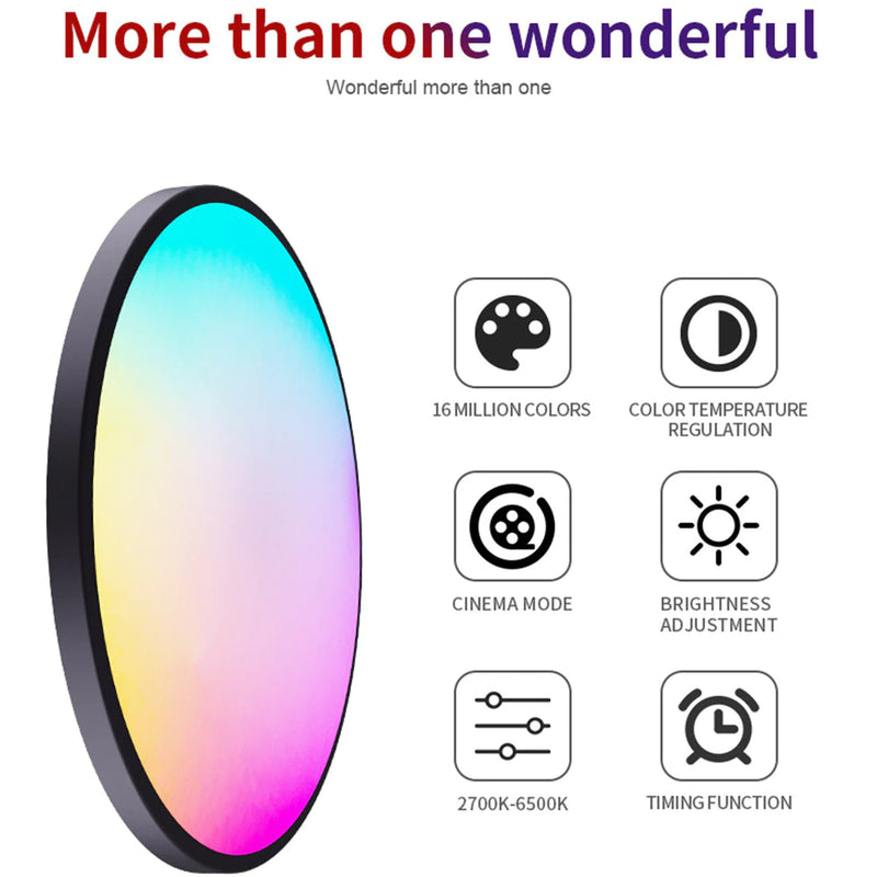 Cargue la imagen en el visor de la galería, [TUYA Smart Home] RGB Dimmable LED 24W Ceiling Light Wireless Control Bedroom Living Room Light - Polar Tech Australia
