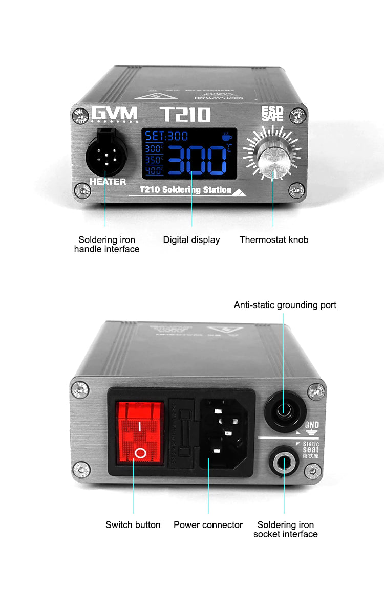 Load image into Gallery viewer, [T210] SUNSHINE GVM Soldering Station Professional Mobile Phone Repair Tool Instant Temperature Soldering Station Quick Heating - Polar Tech Australia
