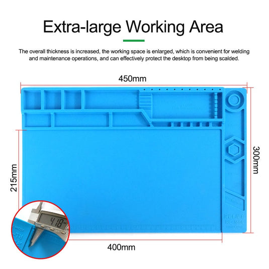 [RL-160A][45cm x 30cm] Sunshine Repair Pad Insulation Heat-Resistant Soldering Station Silicon Soldering Mat Work Pad Desk for BGA Soldering Station - Polar Tech Australia