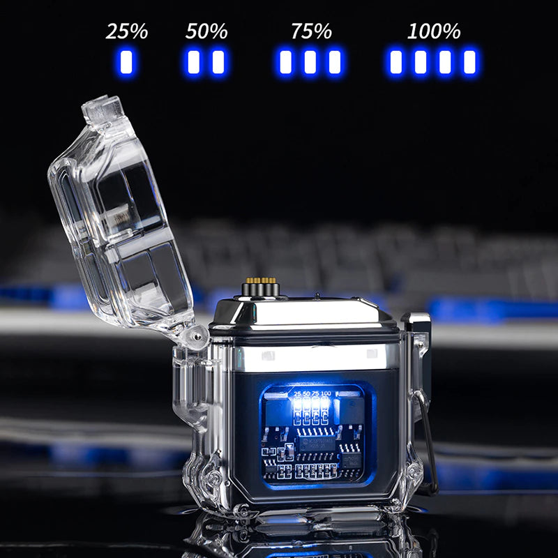 Load image into Gallery viewer, Cyber Punk Style Transparent Super Cool Windproof Waterproof Electric Cigarette Lighter Men Gift - Polar Tech Australia
