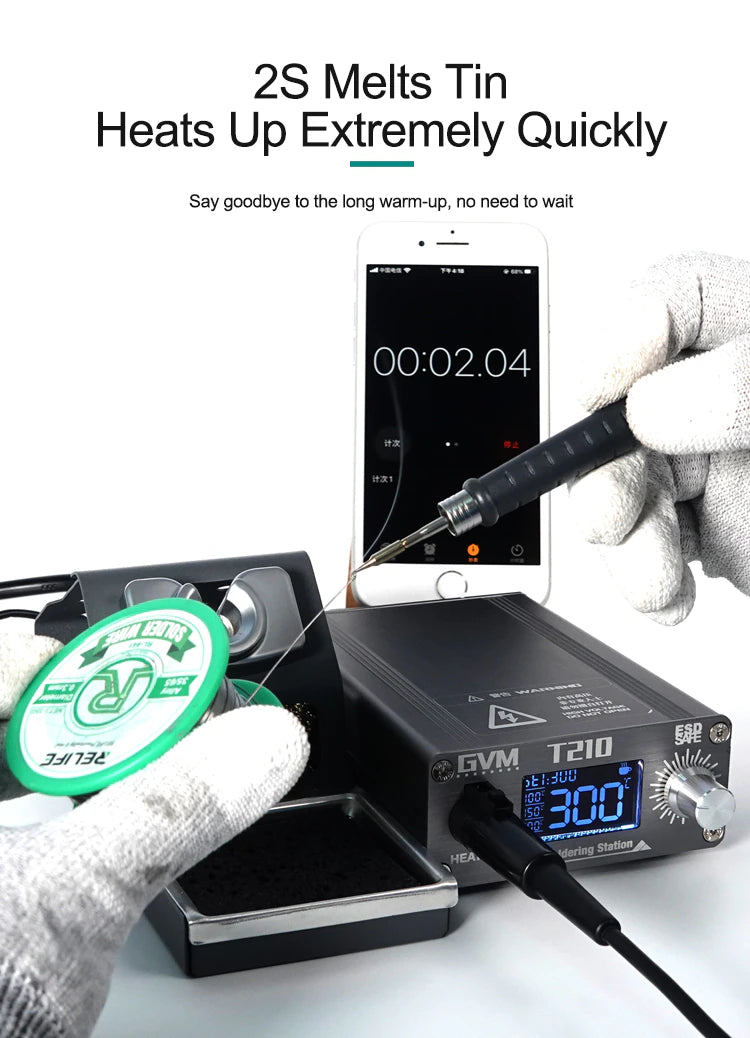 Cargue la imagen en el visor de la galería, [T210] SUNSHINE GVM Soldering Station Professional Mobile Phone Repair Tool Instant Temperature Soldering Station Quick Heating - Polar Tech Australia
