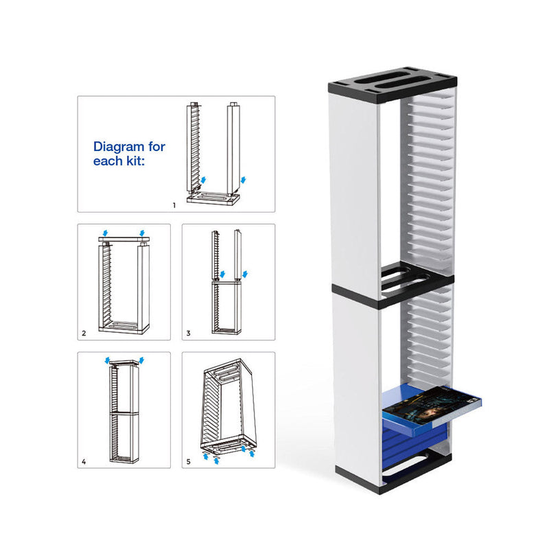 Cargue la imagen en el visor de la galería, PS4/PS5/Xbox/Nintendo Switch 36-Tier Optical Disc Rack Vertical Card Box Holder Storage Stand Game Card Box - Polar Tech Australia
