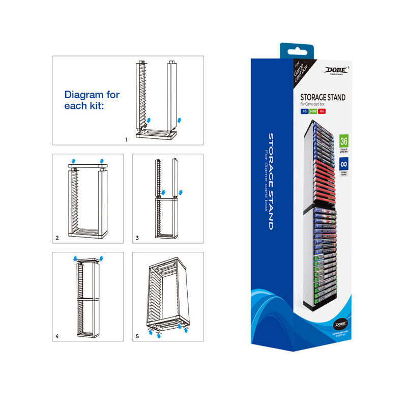 Cargue la imagen en el visor de la galería, PS4/PS5/Xbox/Nintendo Switch 36-Tier Optical Disc Rack Vertical Card Box Holder Storage Stand Game Card Box - Polar Tech Australia
