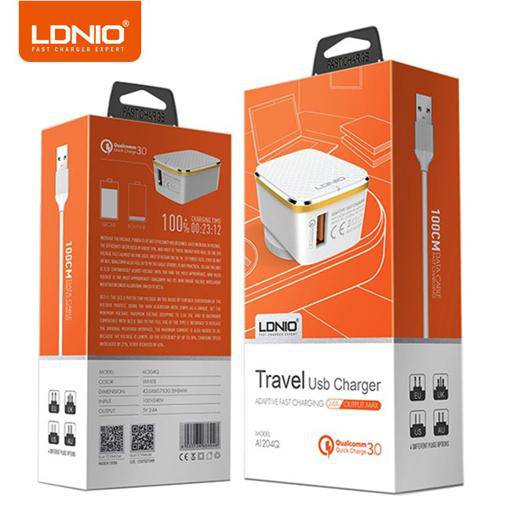 Load image into Gallery viewer, [A1204Q][AU plug] LDNIO 18W QC 3.0 Fast Wall USB Charger 2.4A With Charging Cable - Polar Tech Australia
