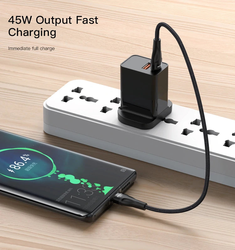 Cargue la imagen en el visor de la galería, [CA83][30cm][Type-C to Type-C] Yesido 45W Heavy Duty Short PD Charging Data Cable - Polar Tech Australia
