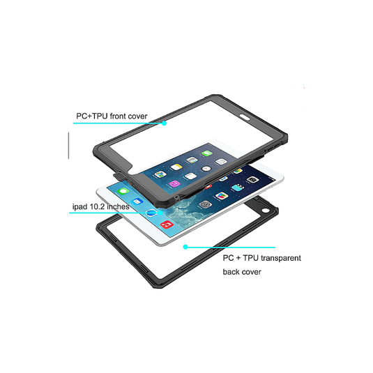 Apple iPad 7th 2019 & 8th 2020 & 9th 2021 10.2" Shellbox Waterproof Heavy Duty Lifeproof Style Case - Polar Tech Australia