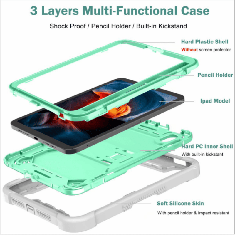 Load image into Gallery viewer, Apple iPad Mini 6 6th Gen Defender Heavy Duty Drop Proof Rugged Protective Stand Case - Polar Tech Australia
