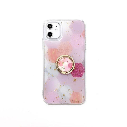 Apple iPhone 11/11 Pro/11 Pro Max Max Soft Jelly TPU Flower Paint Ring Holder Case - Polar Tech Australia