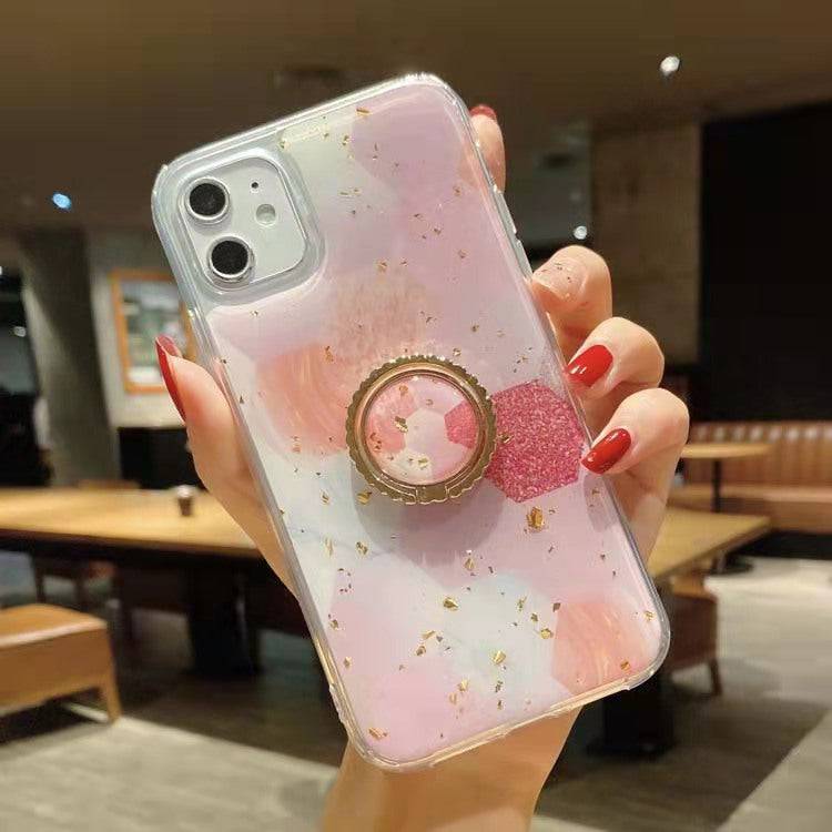 Load image into Gallery viewer, Apple iPhone 11/11 Pro/11 Pro Max Max Soft Jelly TPU Flower Paint Ring Holder Case - Polar Tech Australia
