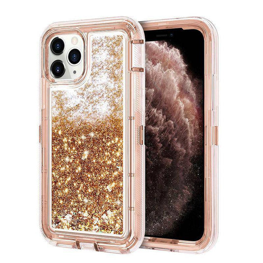 Apple iPhone 12/Mini/Pro/Max Glitter Clear Transparent Liquid Sand Watering Case - Polar Tech Australia