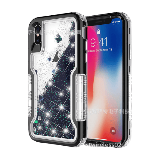 Apple iPhone X/XS/XR/XS Max Glitter Clear Transparent Liquid Sand Watering Case - Polar Tech Australia