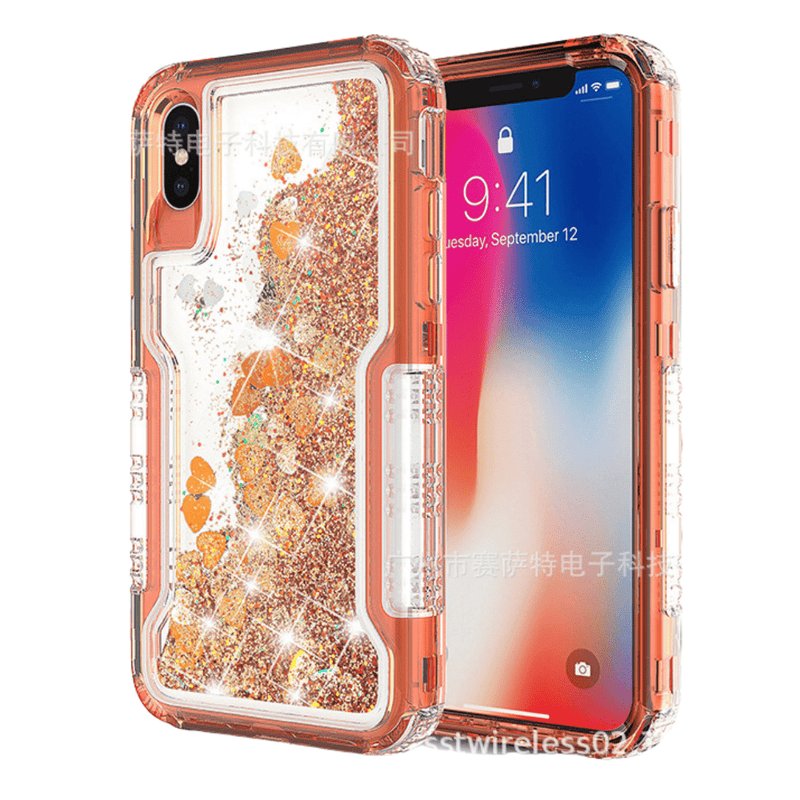 Load image into Gallery viewer, Apple iPhone X/XS/XR/XS Max Glitter Clear Transparent Liquid Sand Watering Case - Polar Tech Australia
