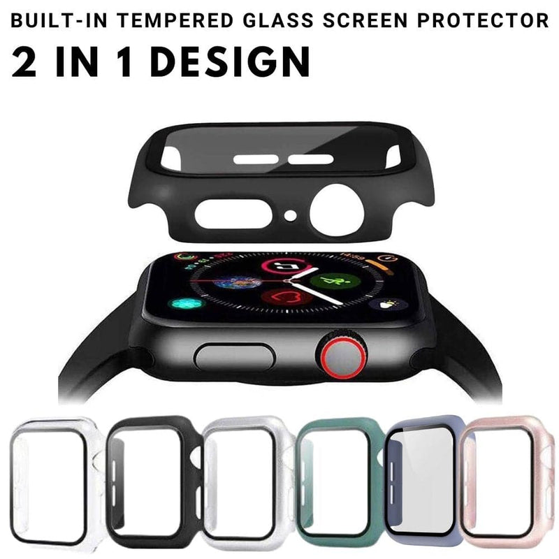 Cargue la imagen en el visor de la galería, Apple Watch Series 1/2/3/4/5/6/SE Full Covered 2 in 1 Case &amp; Tempered Glass Protector - Polar Tech Australia
