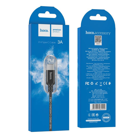 [X14][1M/2M][Heavy Duty][USB to Type-C] HOCO Times Speed Fast Charging Data Sync USB Cable - Polar Tech Australia