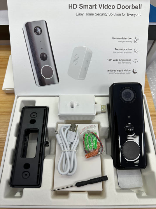 [Tuya Smart Home][With Chime] Tuya 2K Ultra HD Smart Doorbell Camera Wireless Wifi Doorbell Two Way Audio Intercom App Control - Polar Tech Australia