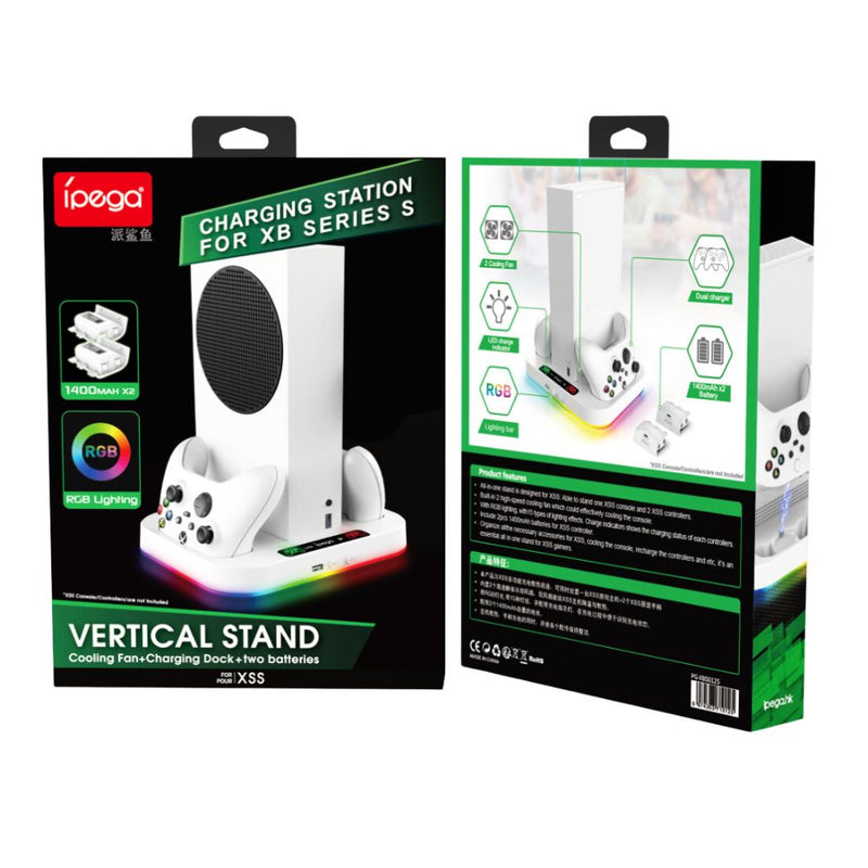 Load image into Gallery viewer, Xbox Series S Charging Dock Cooling Fan Controller Charger Base Station with 2x1400mAh Battery - Game Gear Hub
