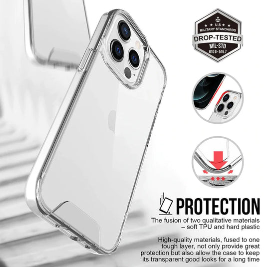 Apple iPhone 12/Mini/Pro/Max SPACE Transparent Rugged Clear Shockproof Case Cover - Polar Tech Australia