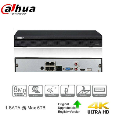 [DHI-NVR2104HS-P-4KS2] Dahua 4CH 4K 4 PoE CCTV NVR Network Video Recorder Security Camera System - Polar Tech Australia