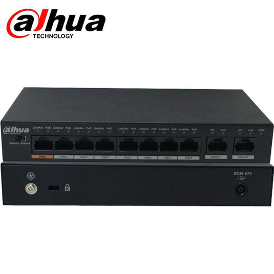DAHUA 8PoE 10 Ports PoE Switch CCTV System DH-S1500C-8ET2GT-DPWR - Polar Tech Australia