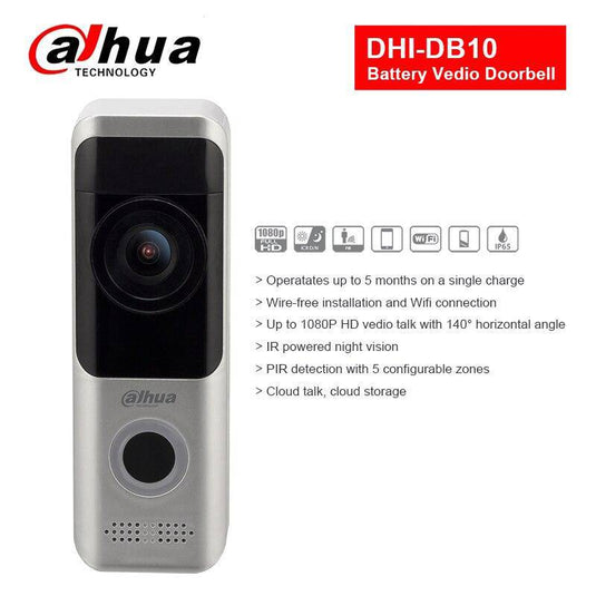 Dahua DB10 Smart Doorbell Camera 1080 HD Battery Powered Wireless Wifi Doorbell Two Way Audio Intercom App Control - Polar Tech Australia
