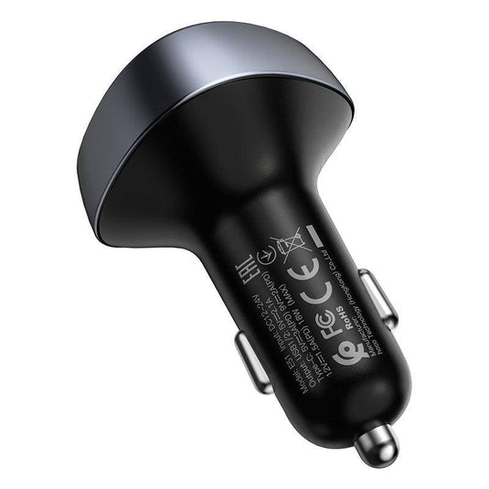 [E51] HOCO Dual USB + PD USB-C Port 18W Car Charging Adapter With FM Transmitter (E51) - Polar Tech Australia